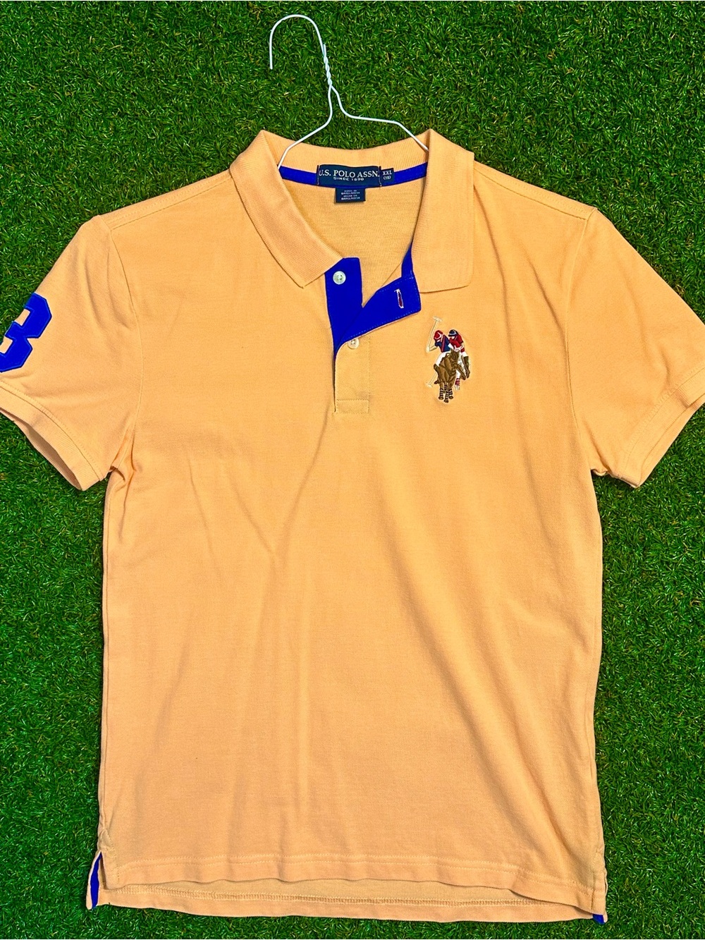 U.S. Polo Assn. Peach Polo with Blue Accent